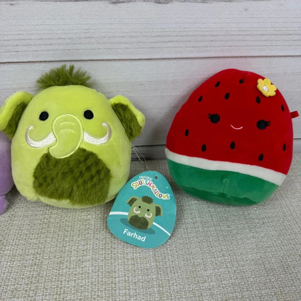 Lot of 4 Squishmallows Plushies FuzzAMallows‎ Kyla Farhad Watermelon Octopus - Picture 3 of 5